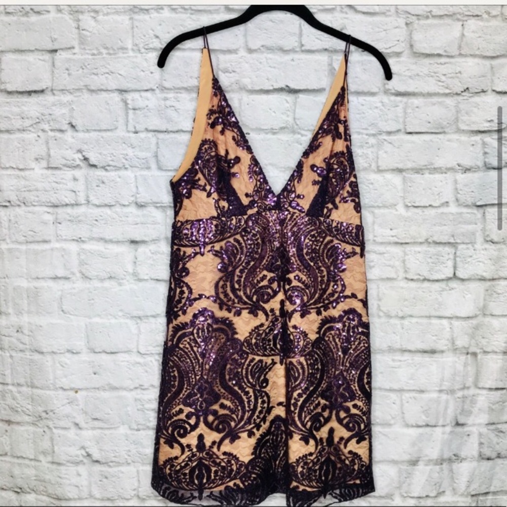 Free people purple night shimmers dress size 4